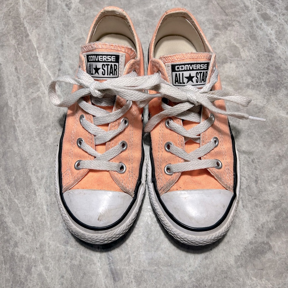 Converse Chuck Taylor All Star Neon Orange White Low Top Sneakers youth size 1